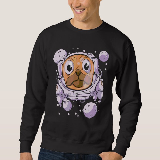 Sweatshirt Chien Carlin Astronaute Espace Animal Graphique (Devant)