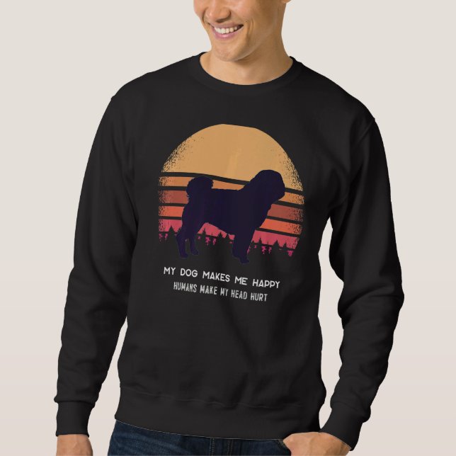 Sweatshirt Chien carlin Retro 8 (Devant)