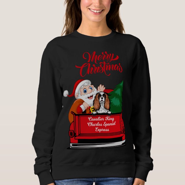 Sweatshirt Chien Cavalier King Charles Spaniel Père Noël Cami (Devant)