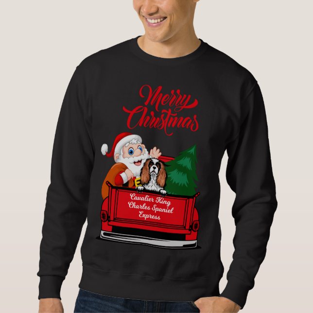 Sweatshirt Chien Cavalier King Charles Spaniel Père Noël Cami (Devant)
