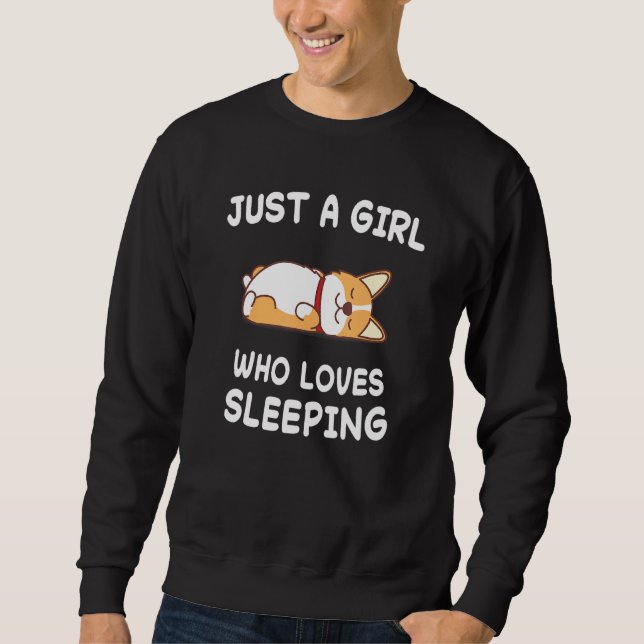 Sweatshirt Chien Chiens Corgi Sommeil Pyjamas Pyjamas (Devant)