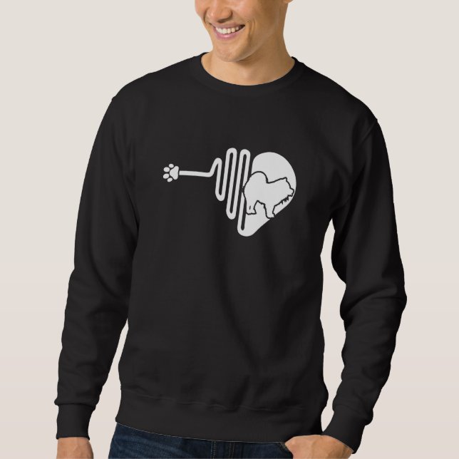 Sweatshirt Chien Chow Chow Battement de coeur de patte Propri (Devant)