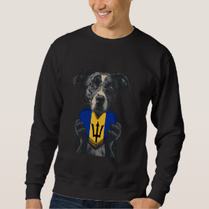 Sweatshirt Chien Coeur Bajan Pride Bajan Roots Trident Barbad