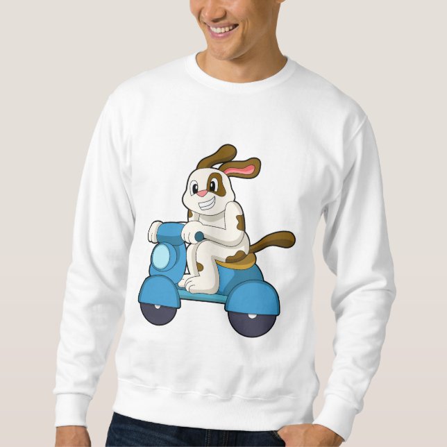 Sweatshirt Chien comme Biker avec Scooter.PNG (Devant)