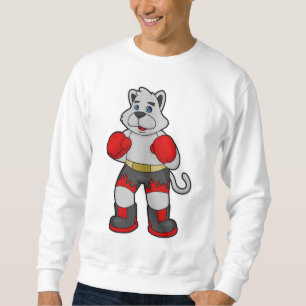 Sweatshirt Chien comme boîte avec gants de boxe