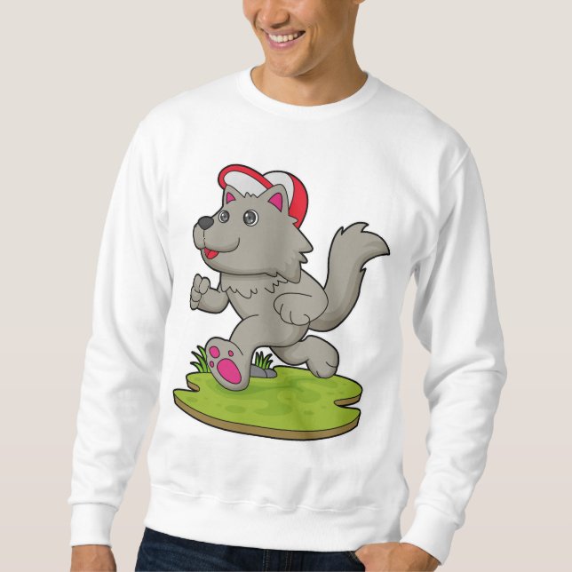 Sweatshirt Chien comme coureur avec Casquette (Devant)