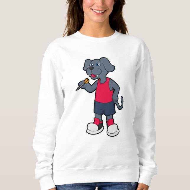 Sweatshirt Chien comme joueur de fléchettes avec fléchettes (Devant)