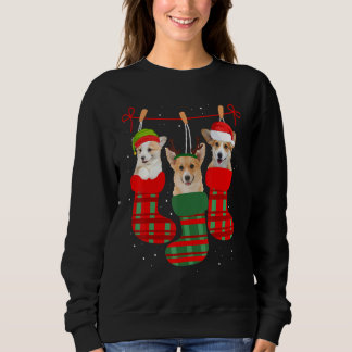 Sweatshirt Chien Corgi Chaussettes de Noël Xmas Pyjama Chiot