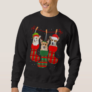 Sweatshirt Chien Corgi Chaussettes de Noël Xmas Pyjama Chiot