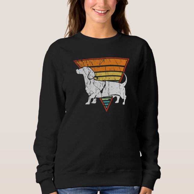 Sweatshirt Chien Dachshund Retro (Devant)