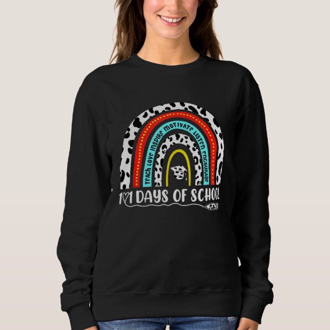 Sweatshirt Chien de 101 jours d'école Léopard Arc-en-ciel Ens (Devant)