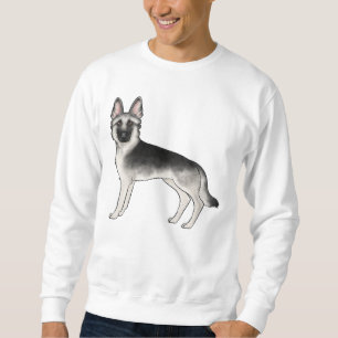 Sweatshirt Chien de berger allemand de dessin animé gris et n