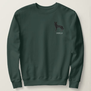 Sweatshirt Chien de berger allemand noir dessin animé avec te
