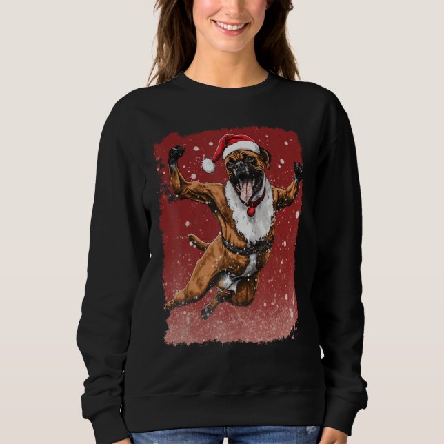 Sweatshirt Chien de boîte de Noël Pop Art (Devant)