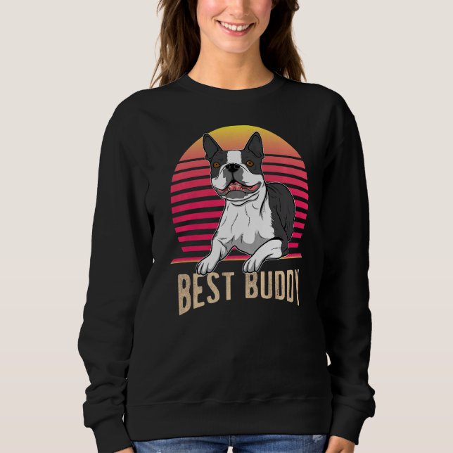 Sweatshirt Chien de Boston Terrier Vintage 1 (Devant)