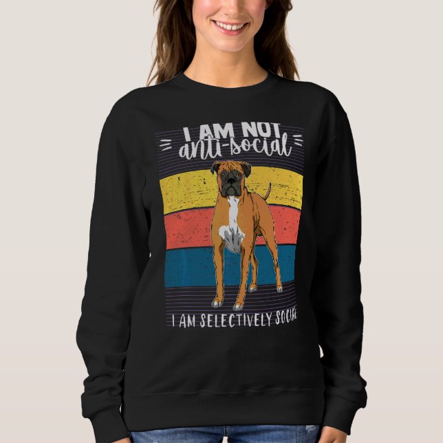 Sweatshirt Chien de boxe allemand Vintage 2 (Devant)