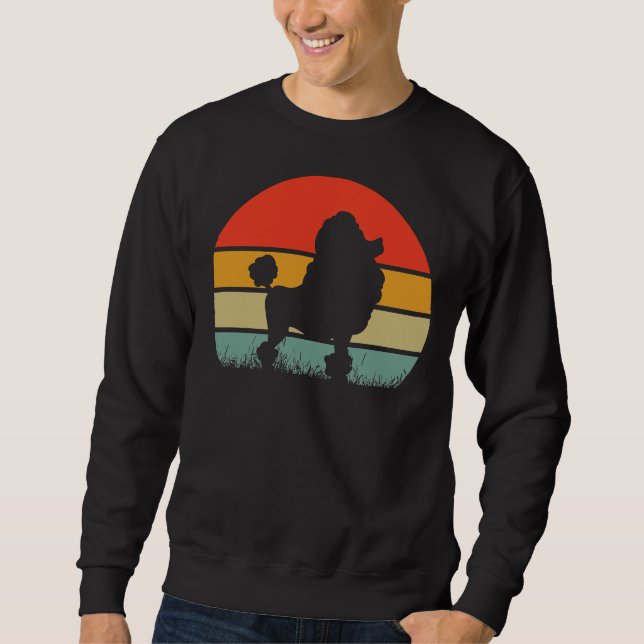 Sweatshirt Chien de caniche Vintage rétro (Devant)