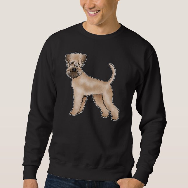 Sweatshirt Chien de caricature beige de Terrier roux, revêtu  (Devant)