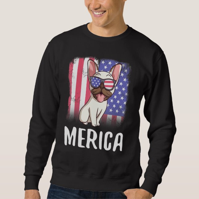 Sweatshirt Chien de Chien de Chien de Chien Français Drapeau  (Devant)