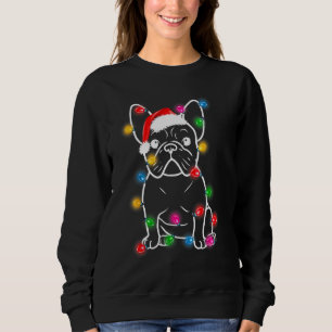Sweatshirt Chien de Chien de Chien de Santa Hat illumine Noël