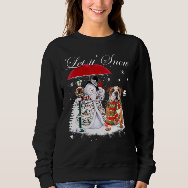 Sweatshirt Chien de Chien de Père Noël Noël Snowman Xmas P (Devant)
