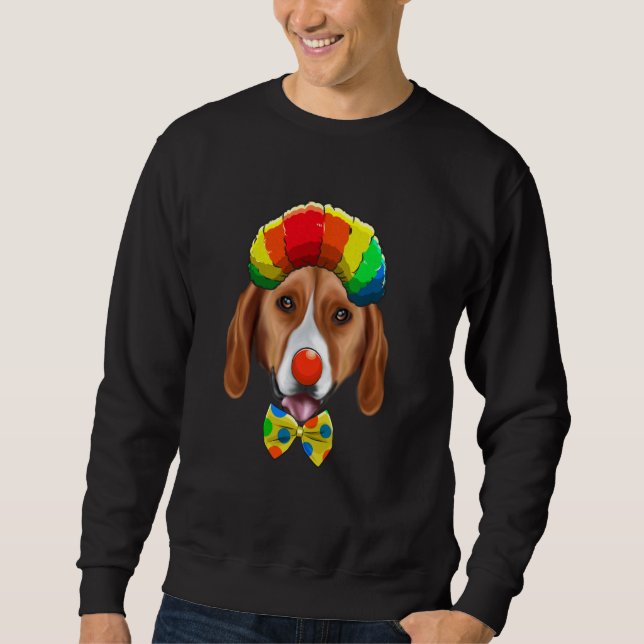 Sweatshirt Chien de cirque américain Foxhound Clown (Devant)