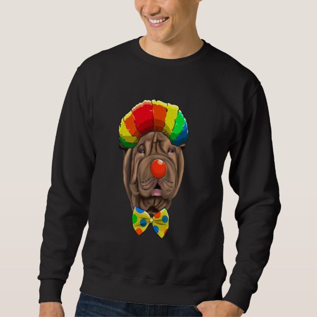 Sweatshirt Chien de cirque chinois clown Shar-Pei (Devant)