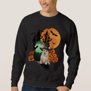 Sweatshirt Chien de Corgi, sorcière d'Halloween