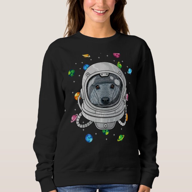 Sweatshirt Chien De L'Astronaut De Poodle Profond Dans L'Univ (Devant)