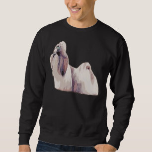 Sweatshirt Chien De Lion En Silhouette Coloré Shih Tzu En Ple