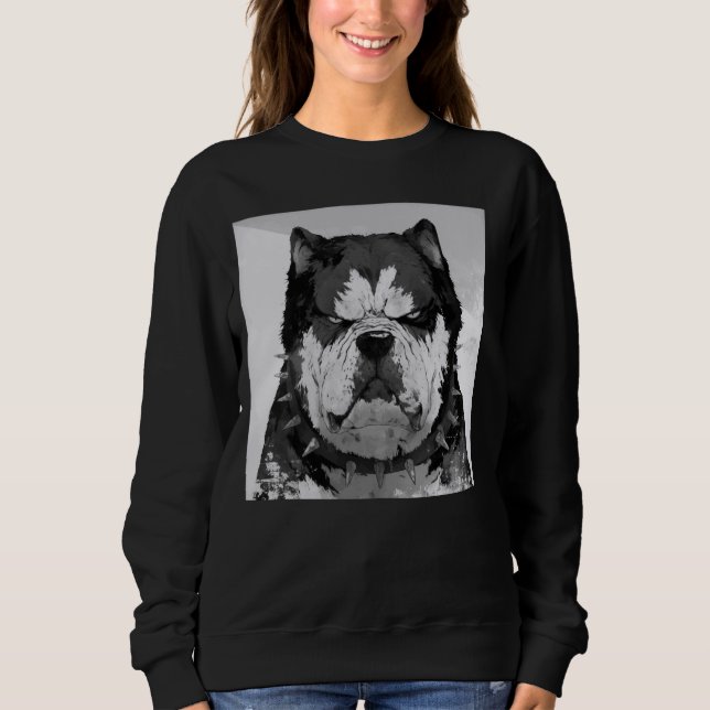 Sweatshirt chien de mauvaise humeur, chien drôle (Devant)