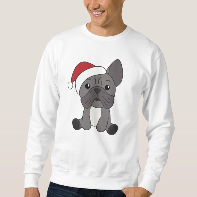 Sweatshirt Chien de Noël Animaux d'hiver de neige (Devant)