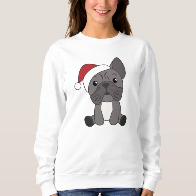 Sweatshirt Chien de Noël Animaux d'hiver de neige (Devant)