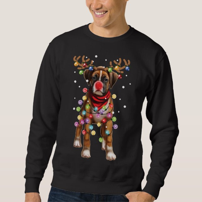 Sweatshirt Chien de Noël, Boxer, Amoureux des chiens (Devant)