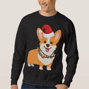 Sweatshirt Chien de Noël Corgi avec chapeau de Noël et L de N