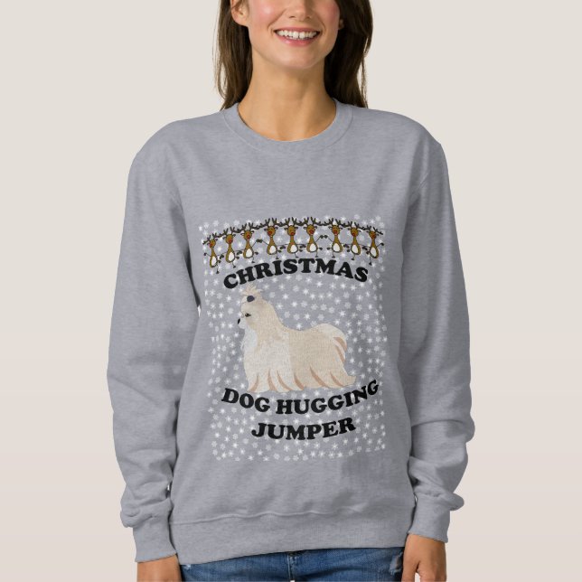 Sweatshirt Chien de Noël de chien de Terrier en soie (Devant)