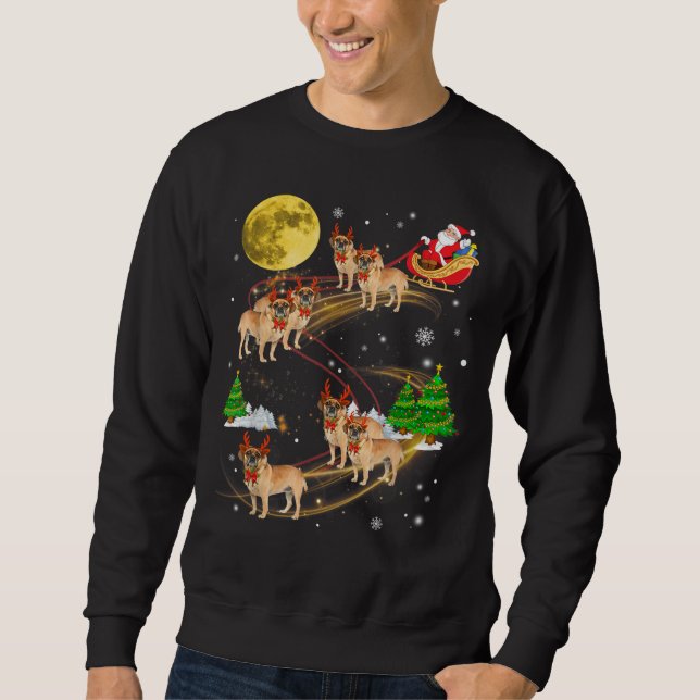 Sweatshirt Chien de Noël de Reindeer à cheval Père Noël Noël (Devant)