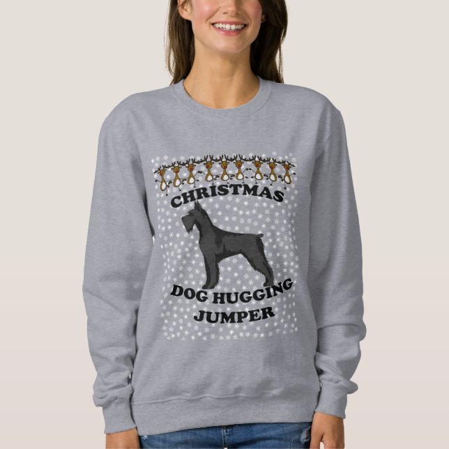 Sweatshirt Chien de Noël du chien Schnauzer géant (Devant)