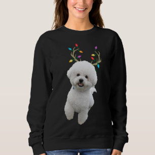 Sweatshirt Chien de Noël du renne Bichon Frise