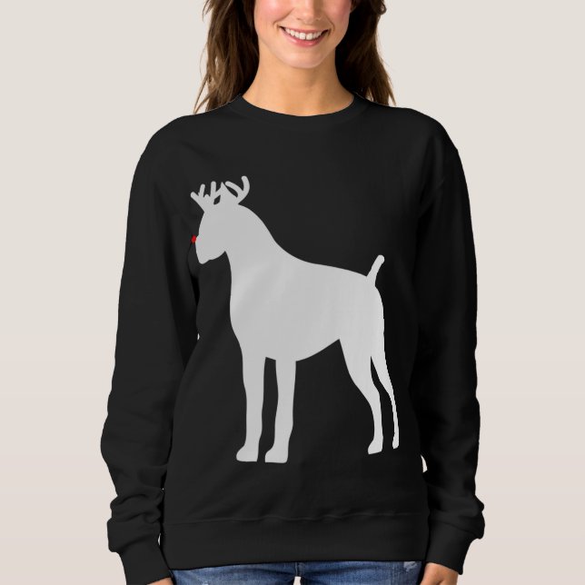 Sweatshirt Chien de Noël du renne de boxe (Devant)