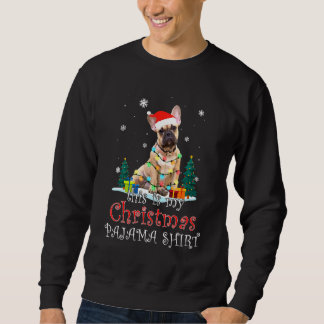 Sweatshirt Chien de Noël Français Chien de taureau Lumières A
