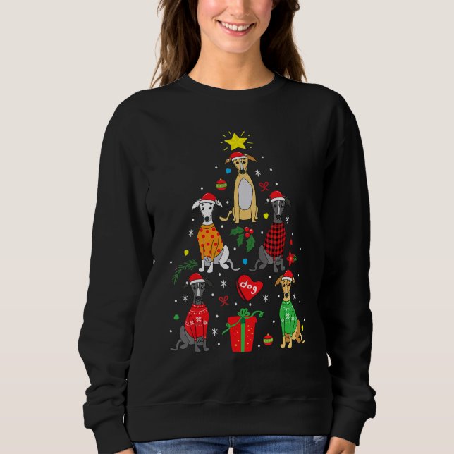 Sweatshirt Chien de Noël Greyhound (Devant)