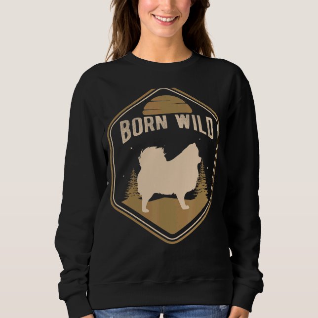 Sweatshirt Chien de Poméranie Rétro (Devant)