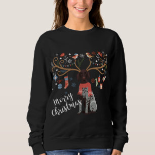 Sweatshirt Chien de rennes de Noël allemand Shorthair Pointer
