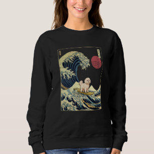 Sweatshirt Chien de surf Maltese vague Kanagawa Japonais