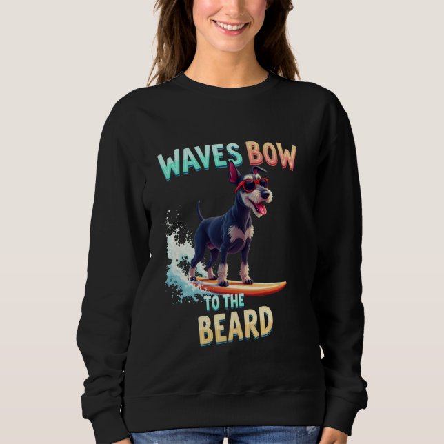 Sweatshirt Chien de surf Schnauzer cool (Devant)