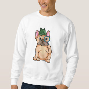 Sweatshirt Chien de taureau français en détective avec du ver