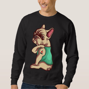 Sweatshirt Chien de taureau français J'aime maman tatouage