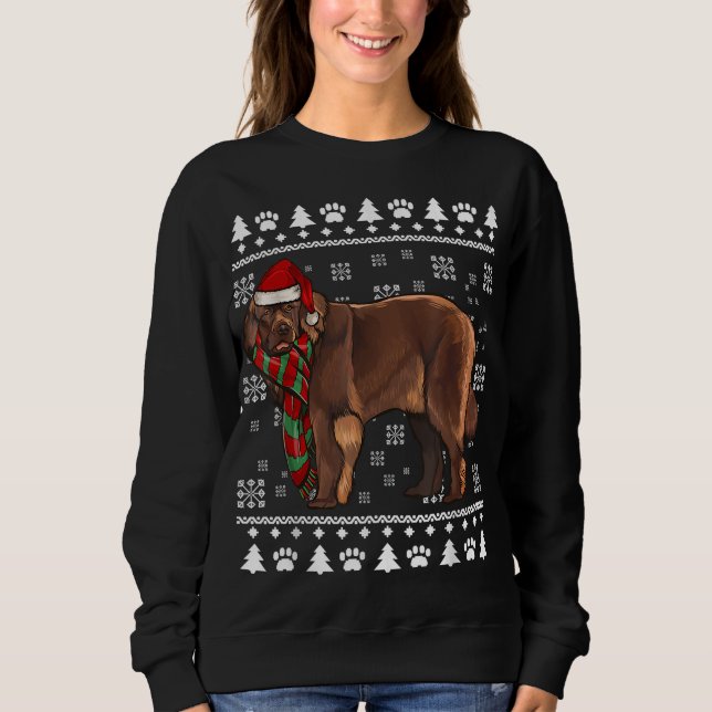 Sweatshirt Chien de Terre-Neuve Noël de Noël de Noël (Devant)
