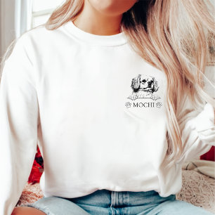 Sweatshirt Chien d'Espagne tibétain Dessin main personnalisé